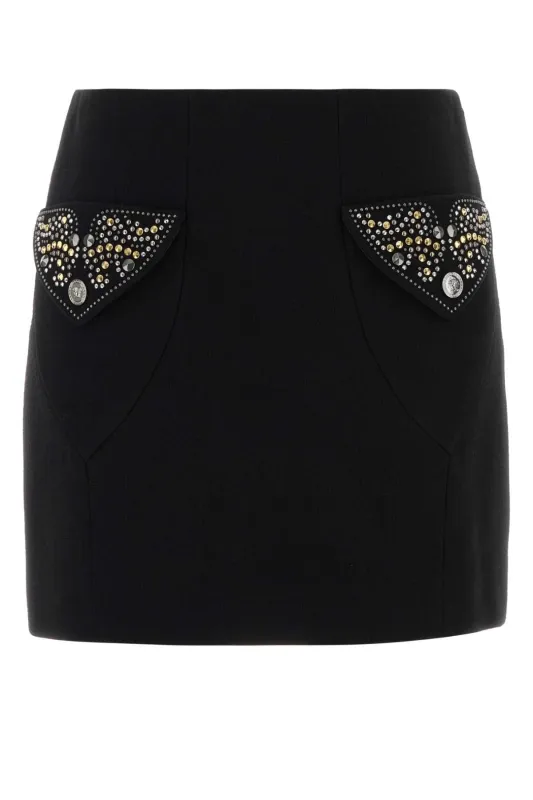 BLACK WOOL MINI SKIRT sold by Lord & Taylor