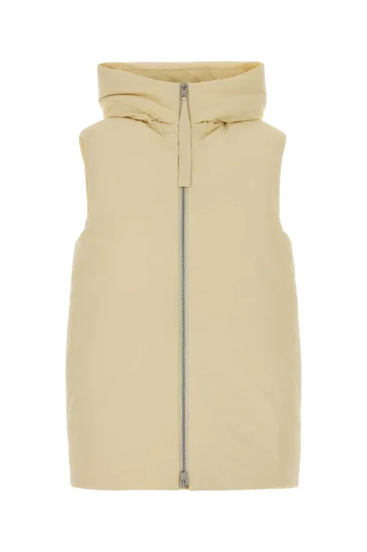 CREAM POLYESTER DOWN JACKET made by Jil Sander