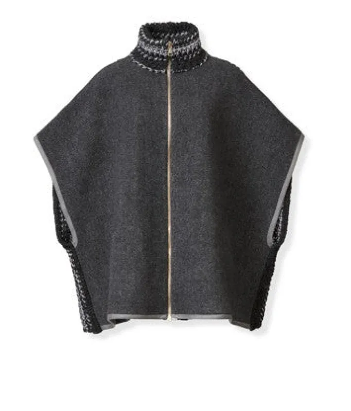 DOUBLE CAPE WITH CROCHET KNIT made by Fabiana Filippi