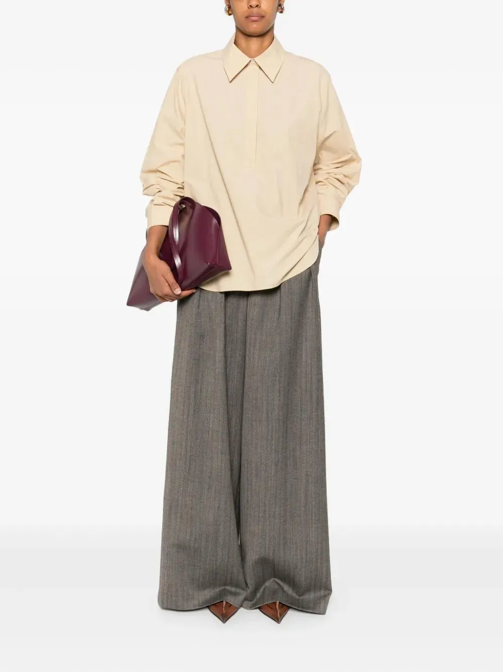 MARGAN LONG-SLEEVE SHIRT WITH CURVED HEM sold by Lord & Taylor product image thumbnail 2