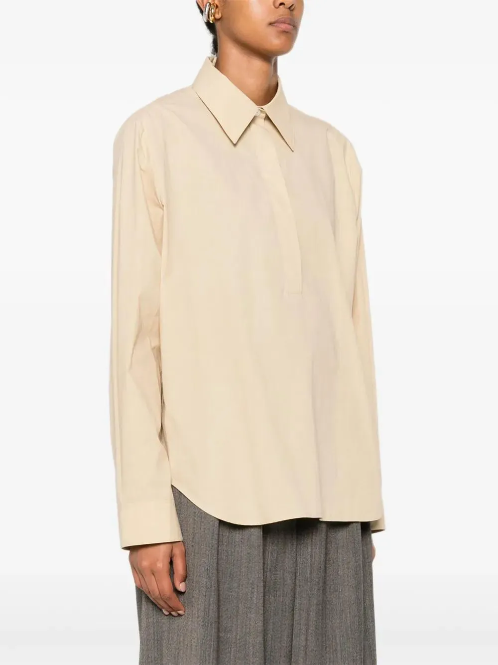 MARGAN LONG-SLEEVE SHIRT WITH CURVED HEM sold by Lord & Taylor product image thumbnail 3
