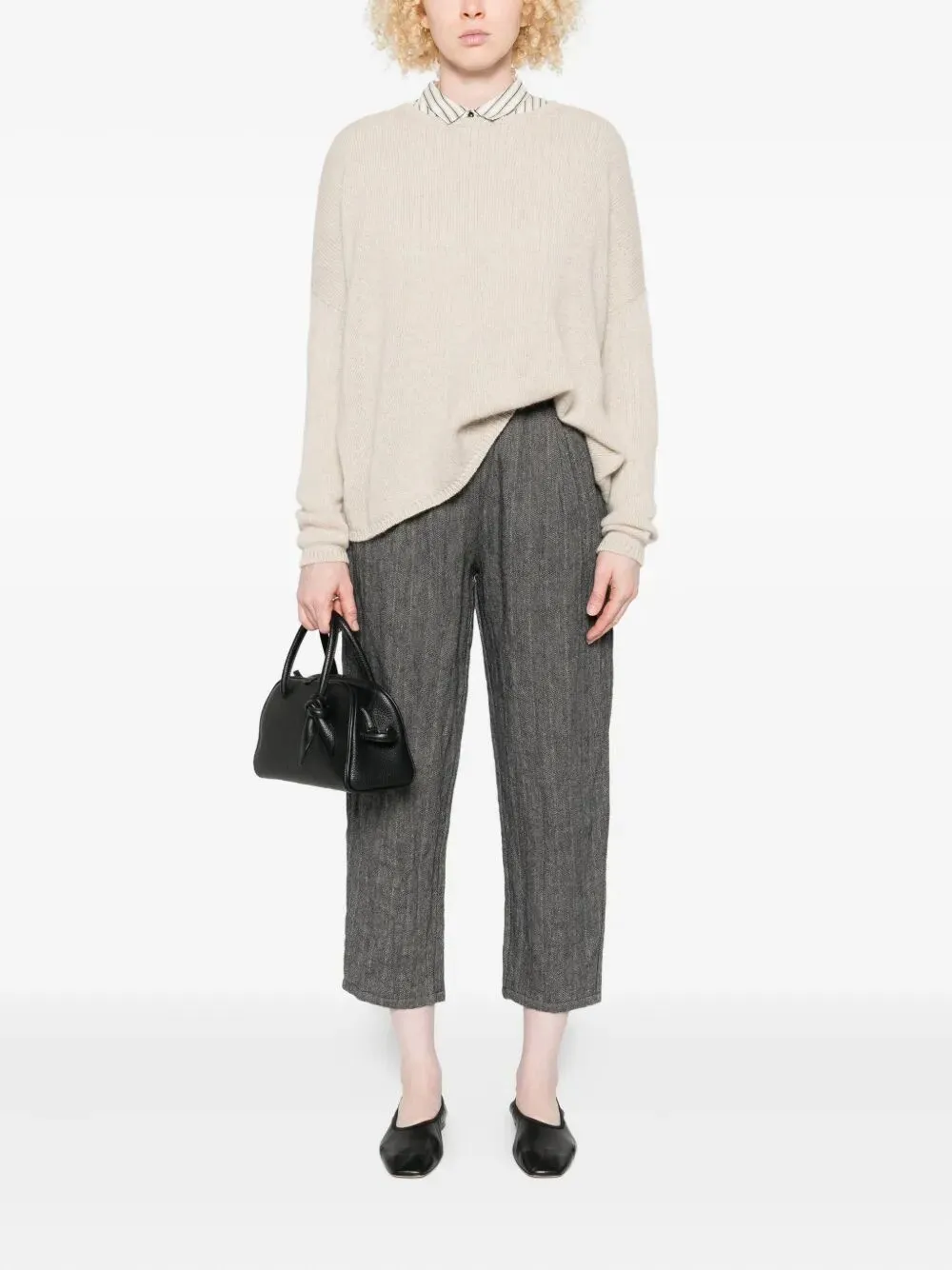 ROUND NECK DROPPED SHOULDERS RELAXED FIT SWEATER sold by Lord & Taylor product image thumbnail 4