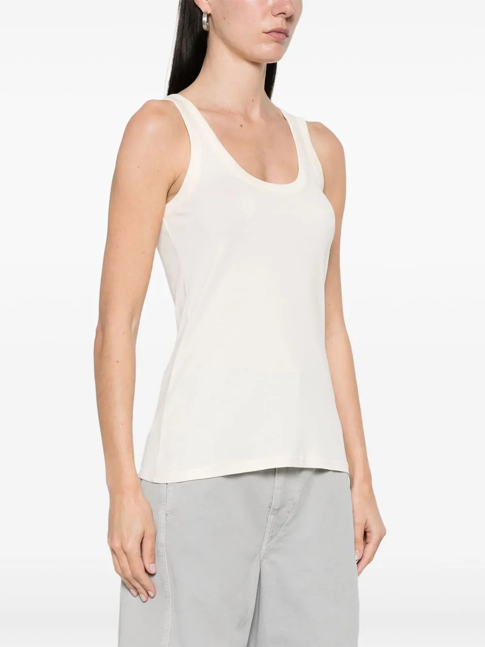 CREAM COTTON TANK TOP sold by Lord & Taylor product image thumbnail 2