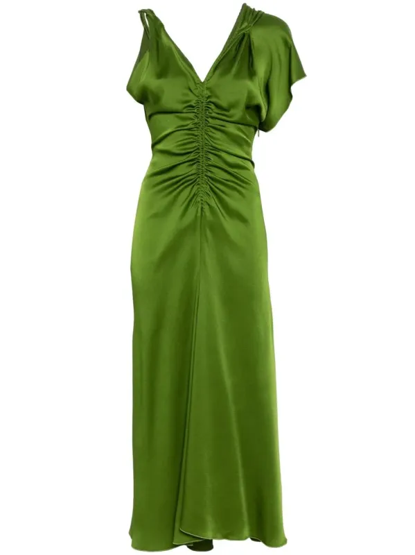 OLIVE GREEN ASYMMETRIC 1 SLEEVE DRESS sold by Lord & Taylor