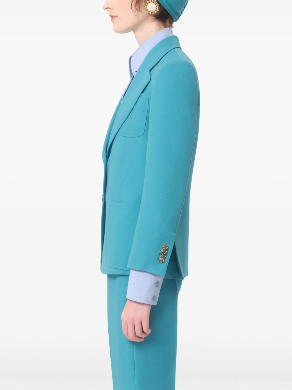 TURQUOISE 2-BUTTON BLAZER sold by Lord & Taylor product image thumbnail 3