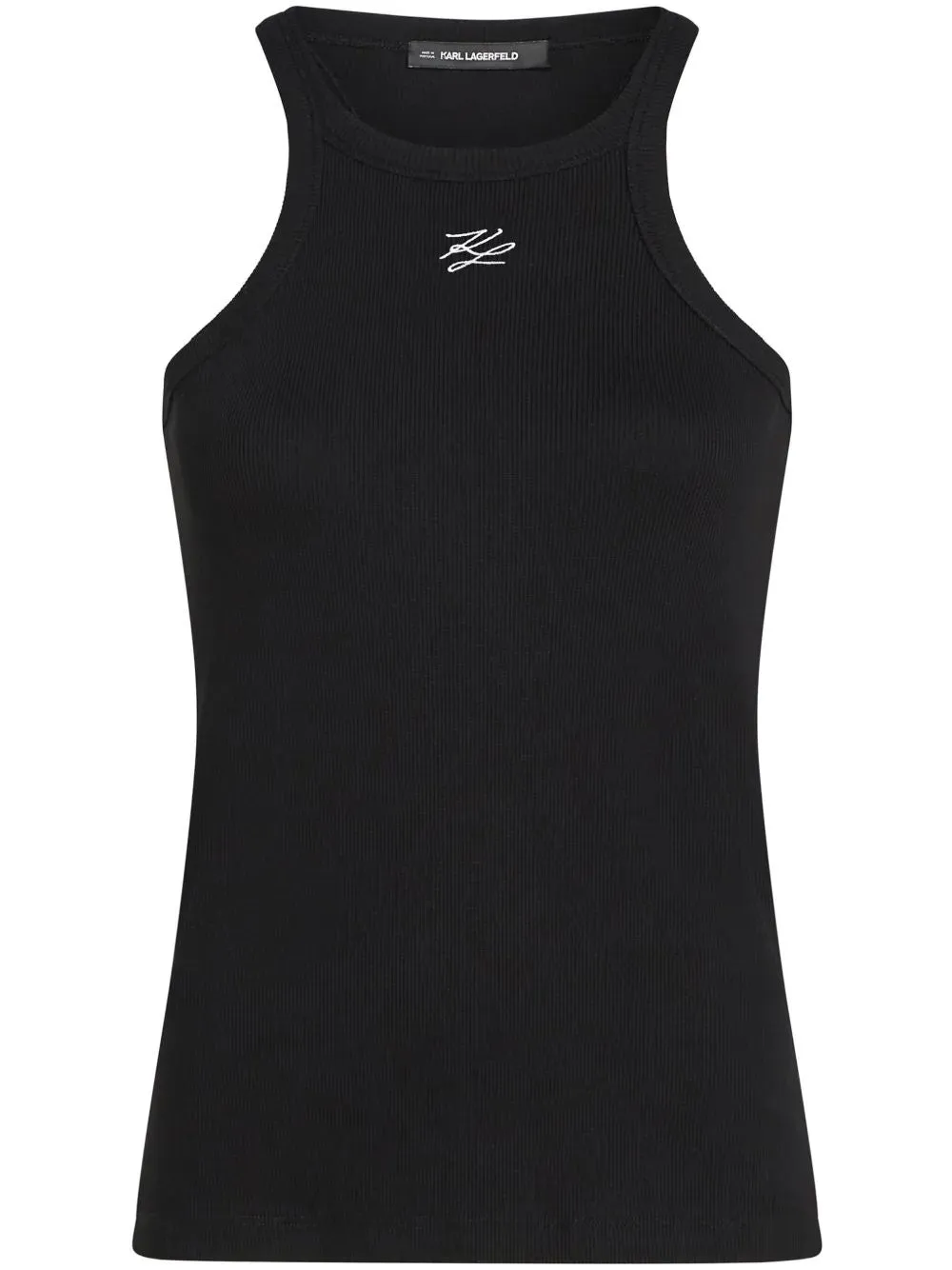 BLACK AUTOGRAPH TOP WHITE EMBROIDERED LOGO sold by Lord & Taylor