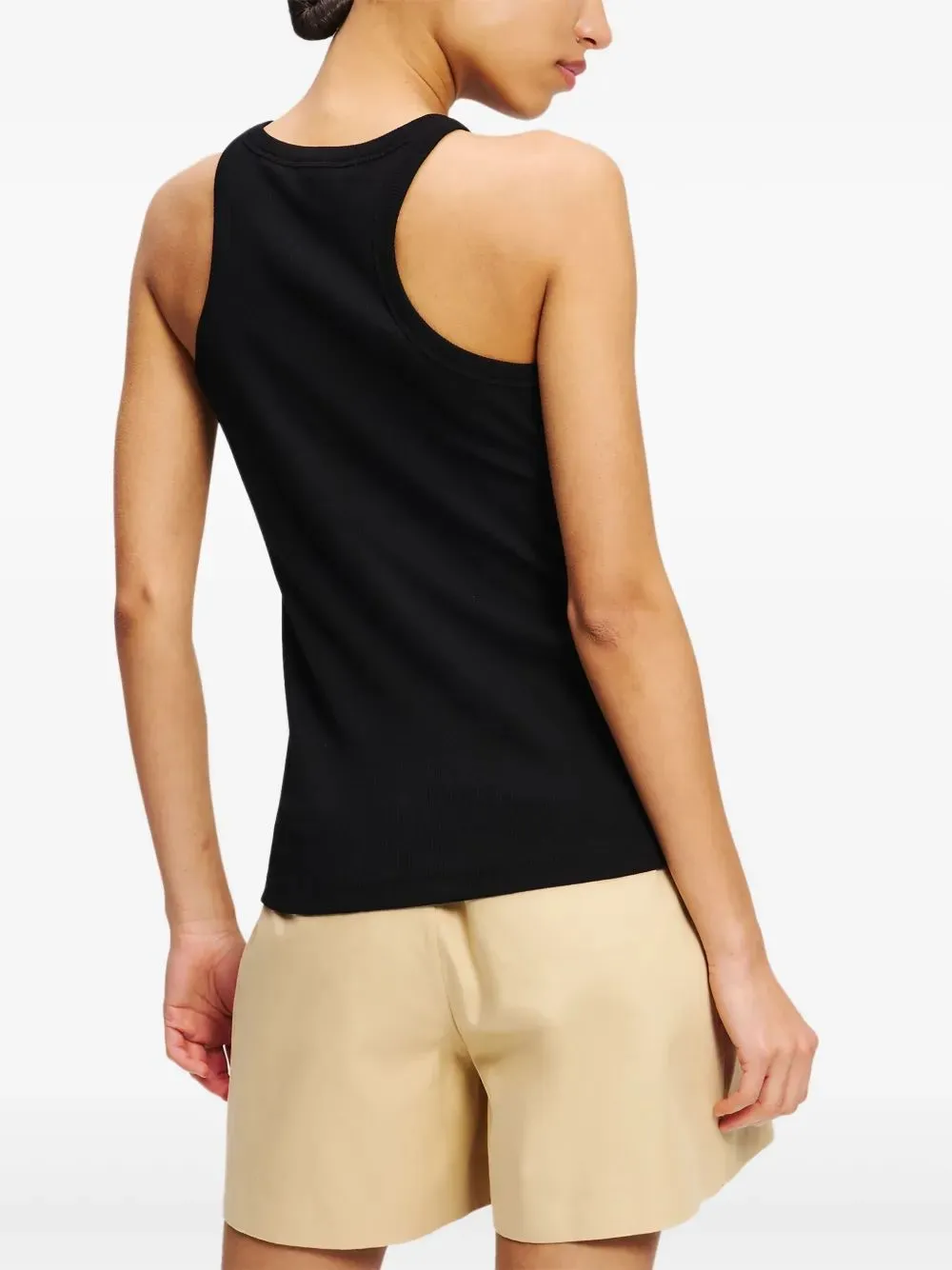 BLACK AUTOGRAPH TOP WHITE EMBROIDERED LOGO sold by Lord & Taylor product image thumbnail 3