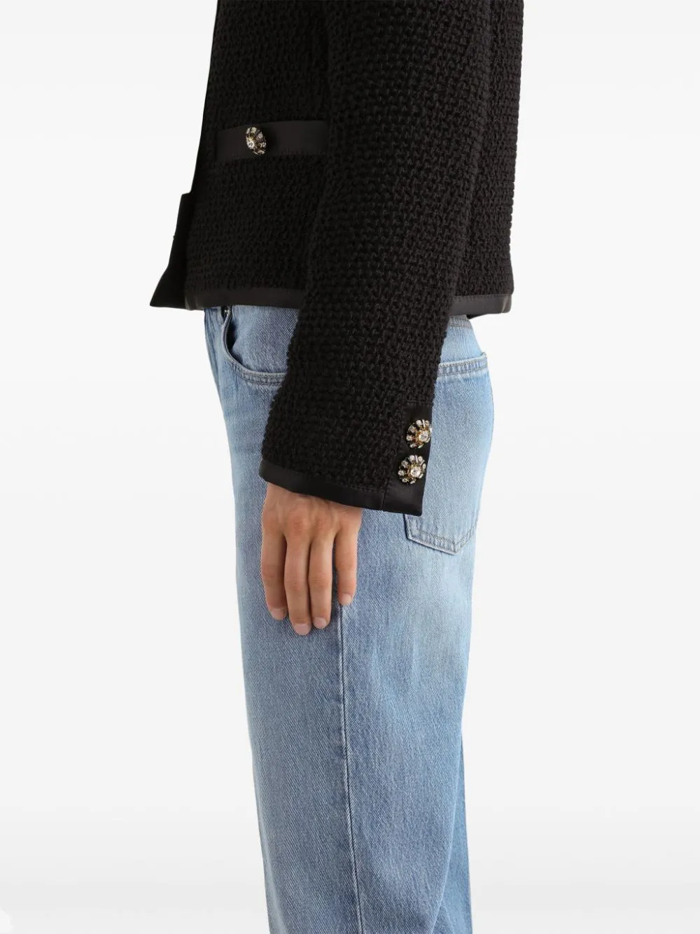 SHORT BLACK JACKET WITH RHINESTONE BUTTONS sold by Lord & Taylor product image thumbnail 2