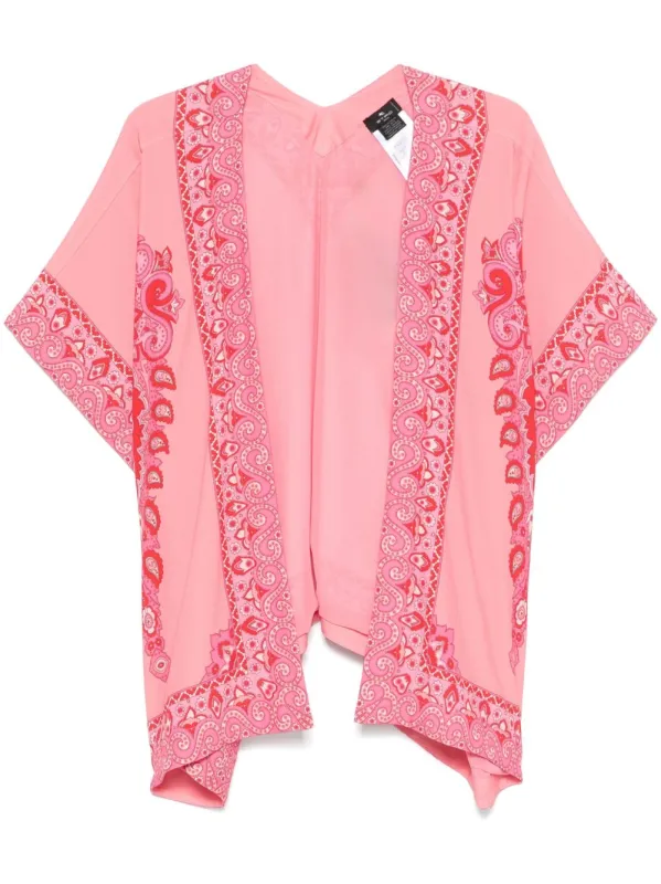 PINK AMOEBA PRINT PONCHO made by Etro