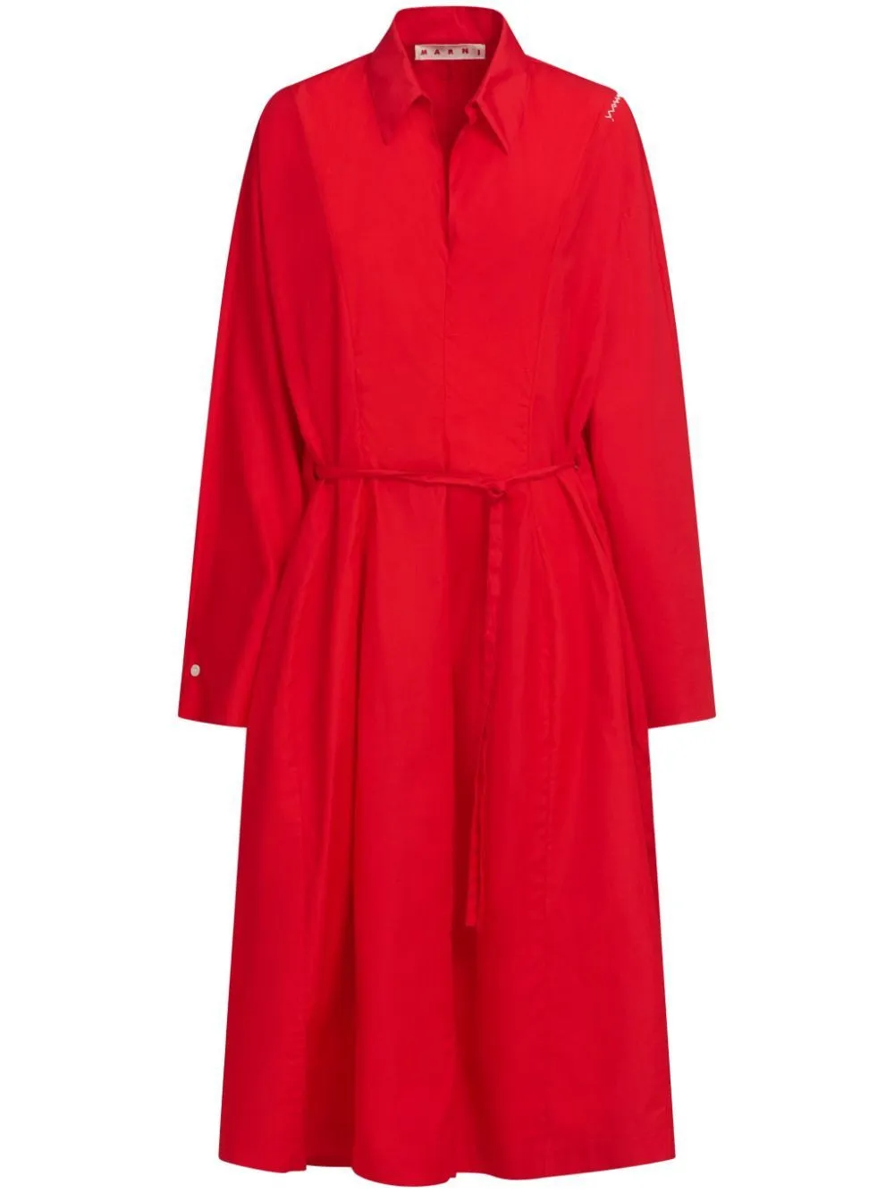 ML RED LONG DRESS V NECK BELT sold by Lord & Taylor