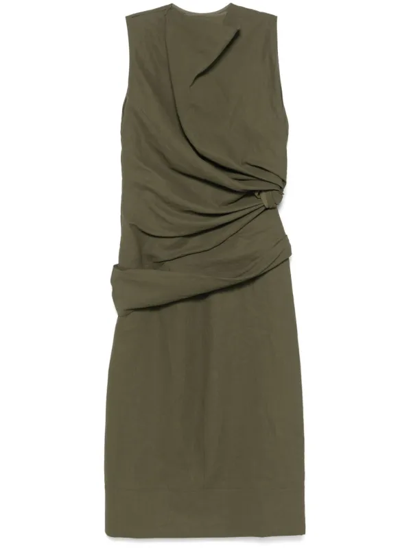 SM KHAKI DRAPED DRESS made by Jil Sander