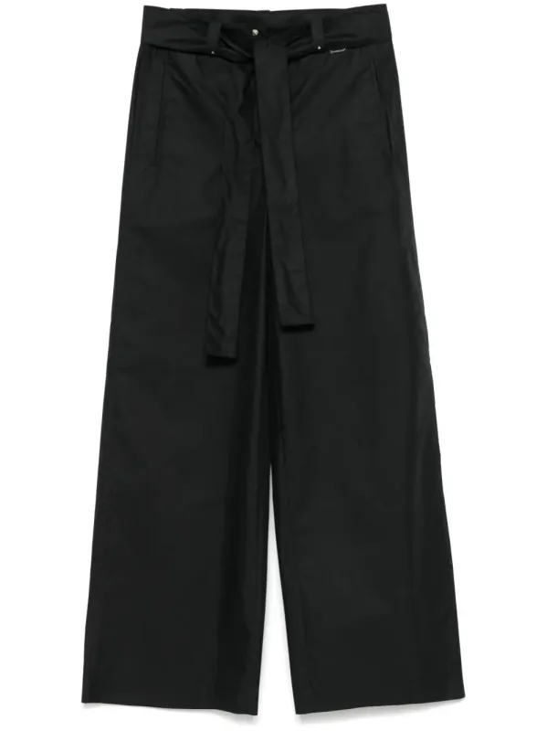 BLACK WIDE-LEG SPORTS PANTS made by Moncler