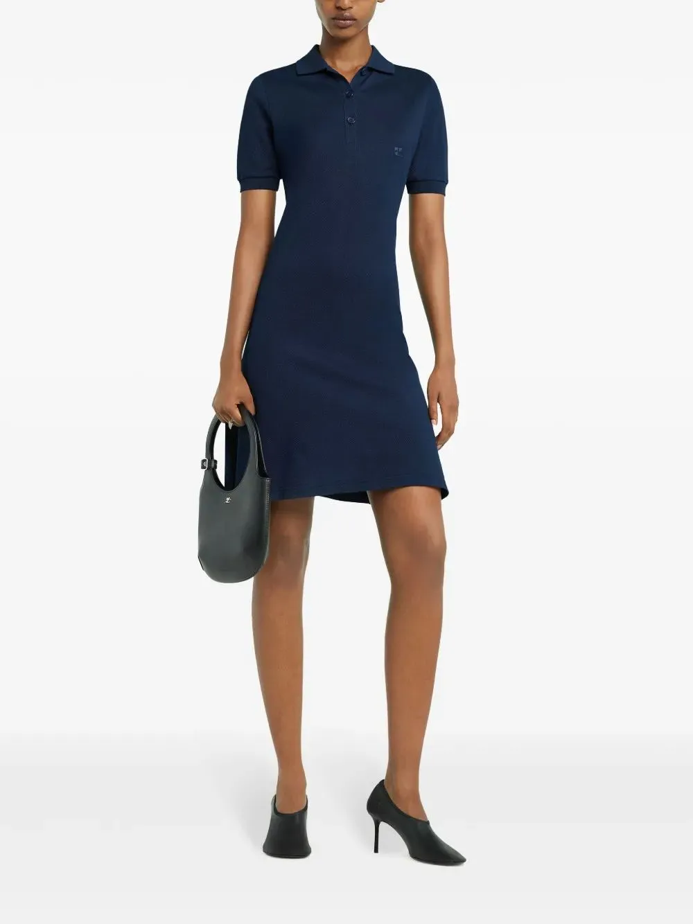 NAVY PIQUE DRESS WITH POLO COLLAR sold by Lord & Taylor product image thumbnail 3