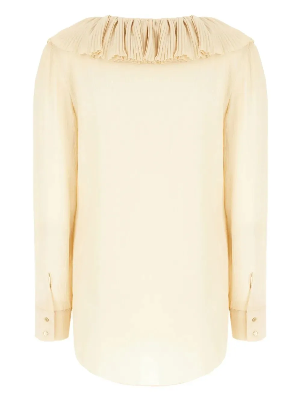 BEIGE RUFFLED V-NECK BLOUSE sold by Lord & Taylor product image thumbnail 3