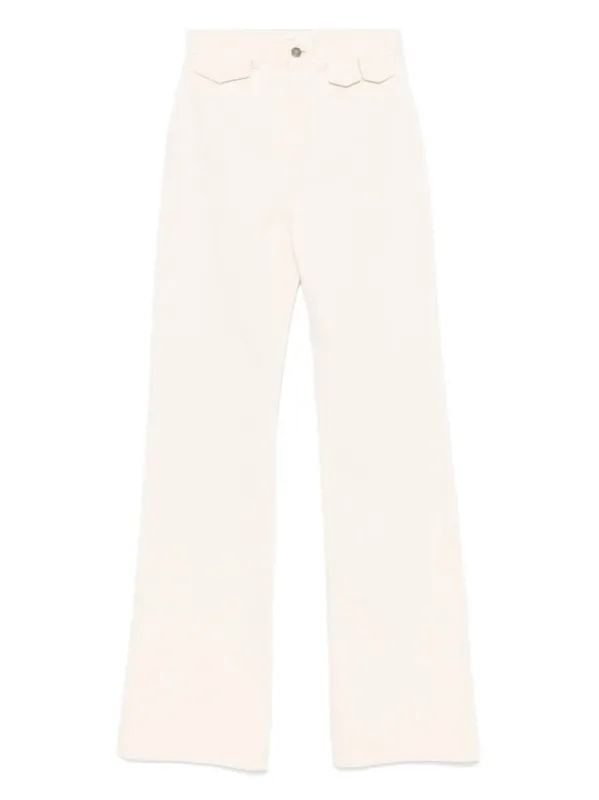 NATURAL JEAN PANTS WITH LEATHER LABEL sold by Lord & Taylor