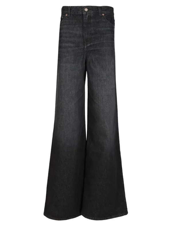 WIDE-LEG JEANS WITH BUTTON CLOSURE sold by Lord & Taylor