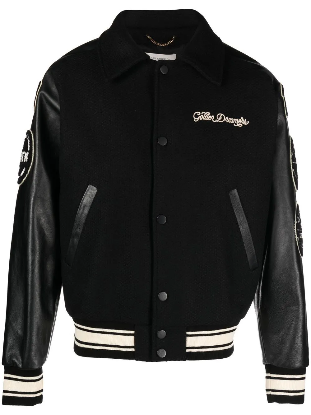 WOOL AND LEATHER BOMBER JACKET sold by Lord & Taylor