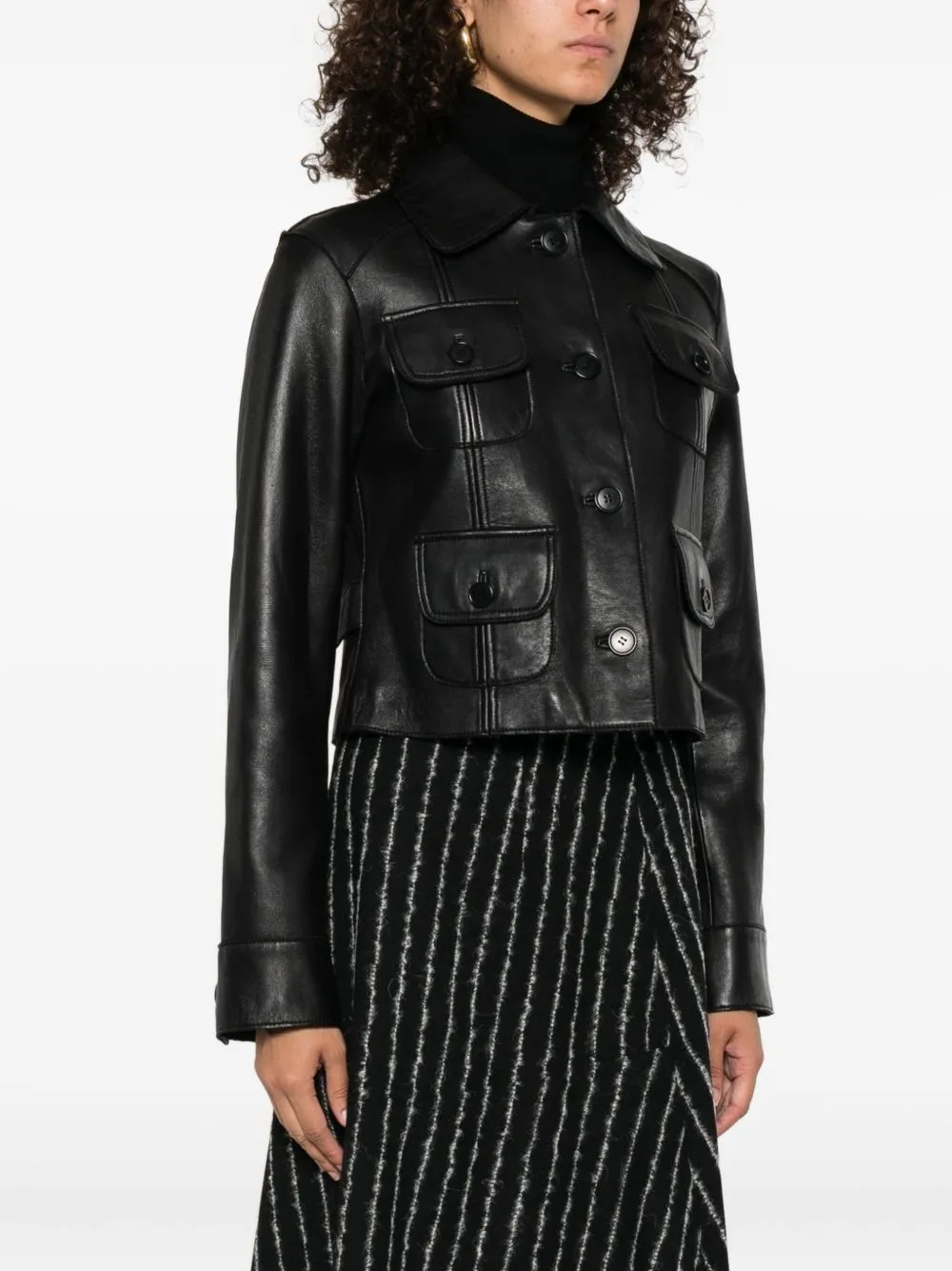 BLACK CROPPED JACKET sold by Lord & Taylor product image thumbnail 3