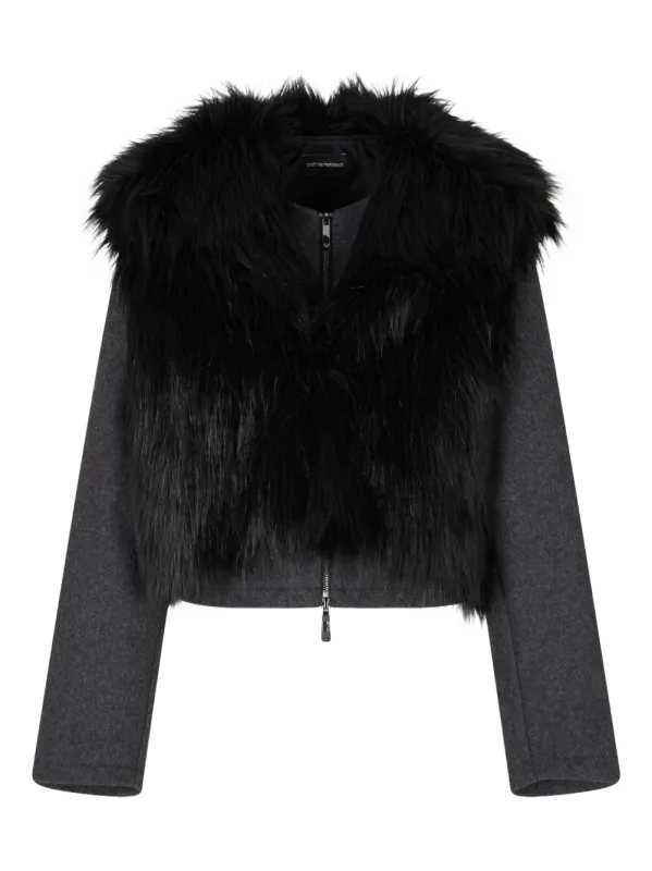 DARK GREY FAUX-FUR COAT sold by Lord & Taylor