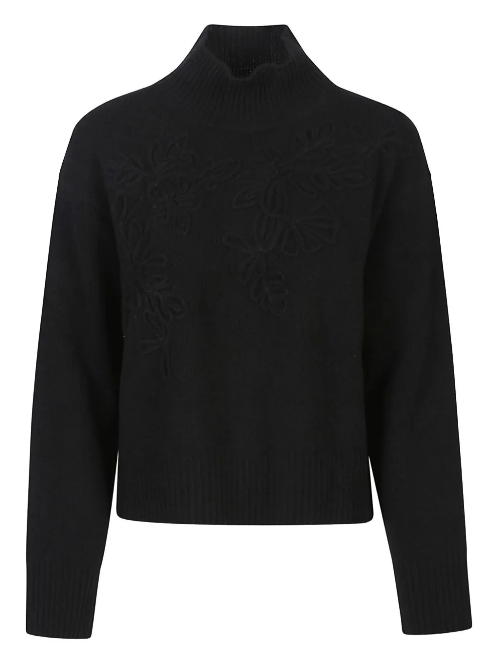 BLACK WOOL FLORAL SWEATER sold by Lord & Taylor
