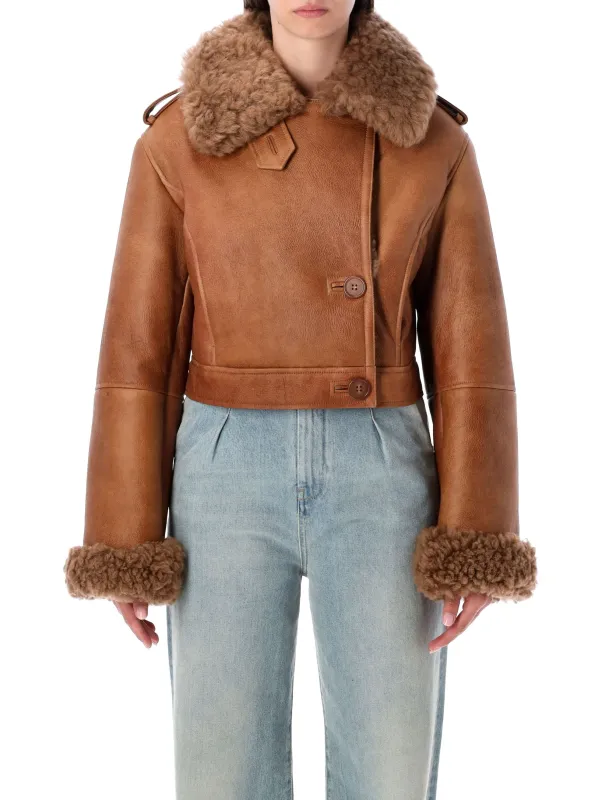 CHLOÉ CROPPED BOXY SHEARLING JACKET sold by Lord & Taylor