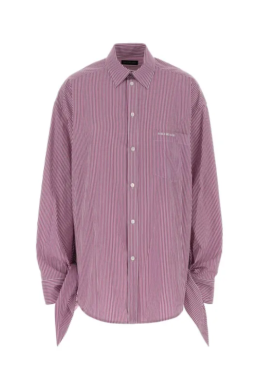 BALENCIAGA OVERSIZED STRIPED COTTON SHIRT WITH KNOTTED CUFFS sold by Lord & Taylor