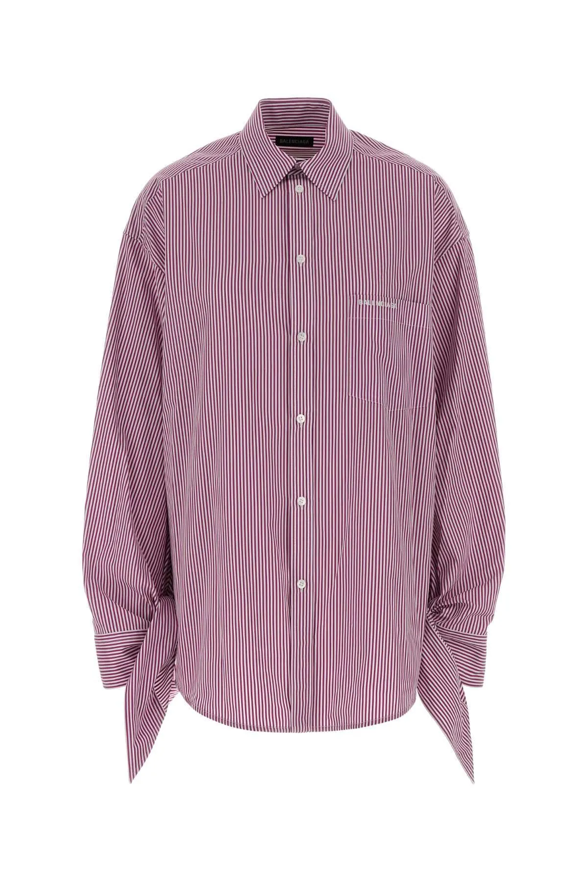 BALENCIAGA OVERSIZED STRIPED COTTON SHIRT WITH KNOTTED CUFFS sold by Lord & Taylor