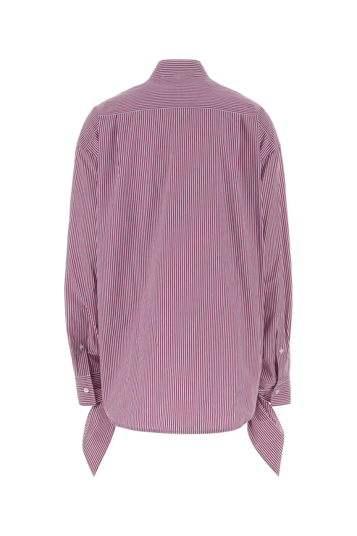 BALENCIAGA OVERSIZED STRIPED COTTON SHIRT WITH KNOTTED CUFFS sold by Lord & Taylor product image thumbnail 2
