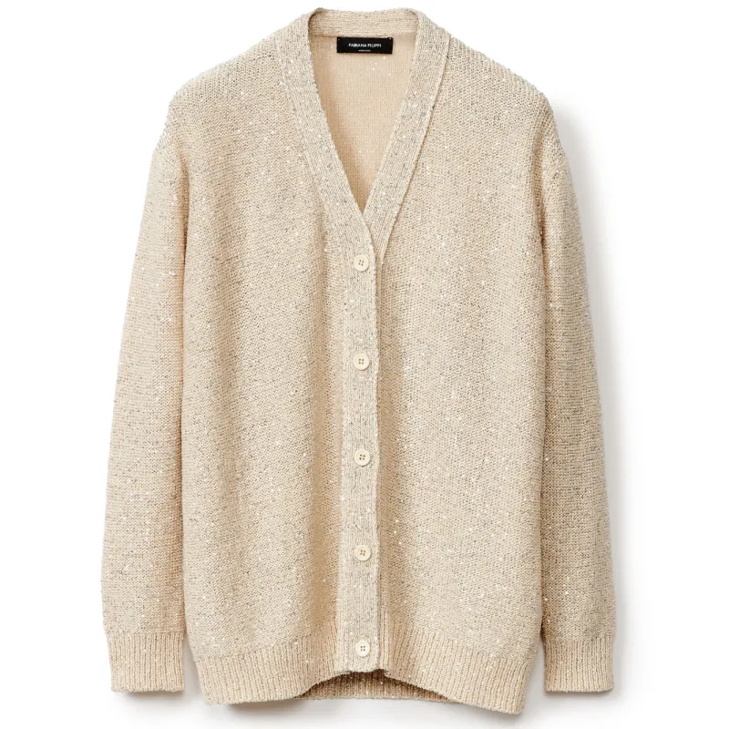 FABIANA FILIPPI COTTON CARDIGAN WITH SEQUINS sold by Lord & Taylor