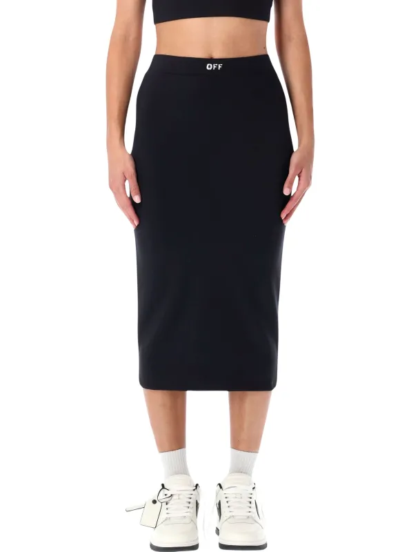 OFF-WHITE SLEEK STRETCH MIDI SKIRT sold by Lord & Taylor