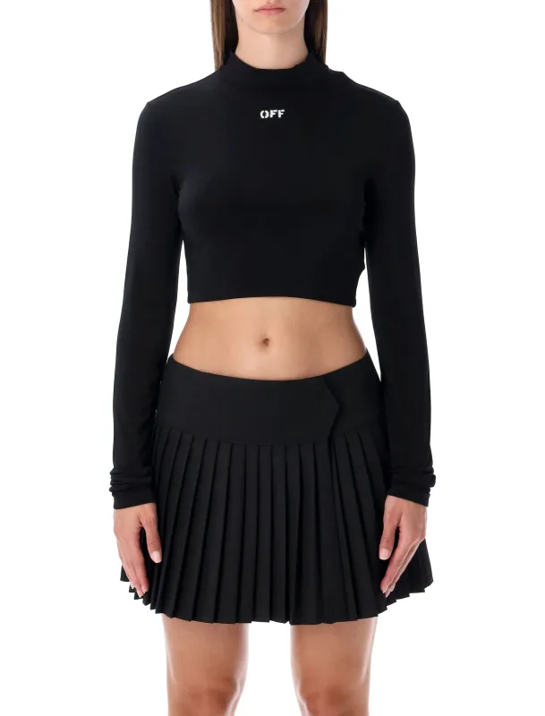 OFF-WHITE "OFF STAMP" CROPPED LONG-SLEEVE TOP sold by Lord & Taylor