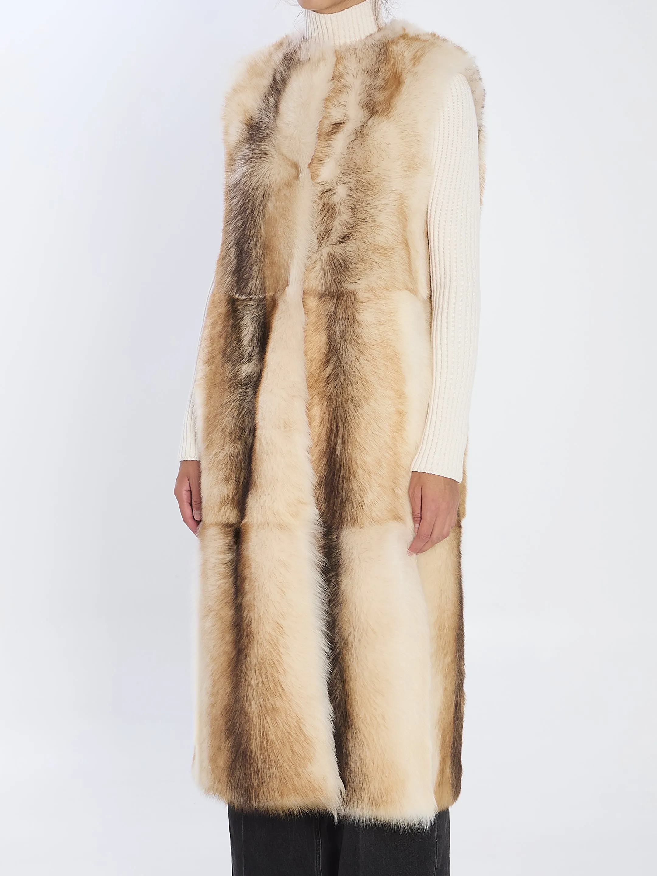 LONG LAMB FUR VEST sold by Lord & Taylor product image thumbnail 2