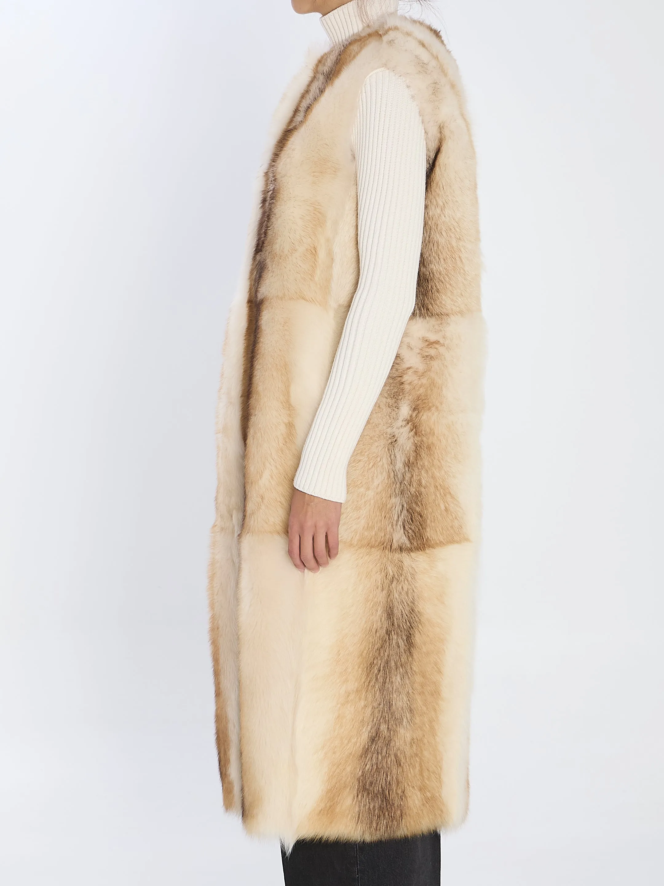 LONG LAMB FUR VEST sold by Lord & Taylor product image thumbnail 3