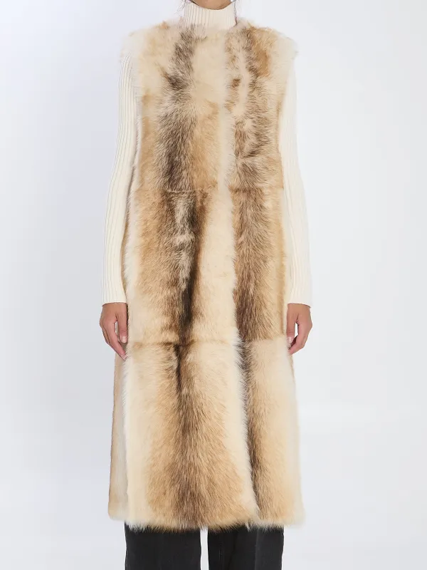 LONG LAMB FUR VEST sold by Lord & Taylor