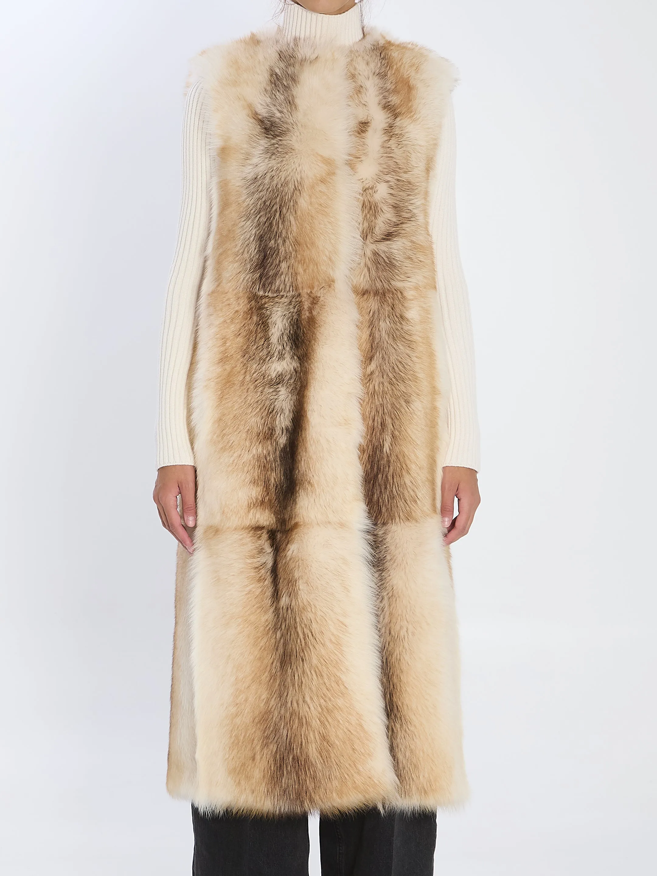 LONG LAMB FUR VEST sold by Lord & Taylor