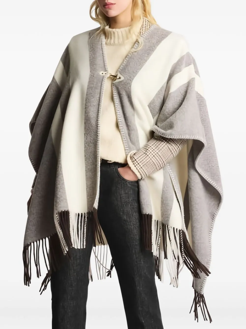 WOOL PONCHO WITH HOOK sold by Lord & Taylor product image thumbnail 4