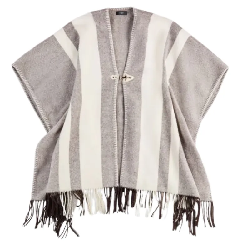 WOOL PONCHO WITH HOOK sold by Lord & Taylor