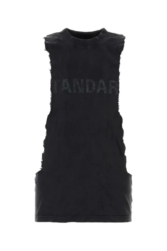 BLACK COTTON RIPPED STANDARD TANK TOP sold by Lord & Taylor