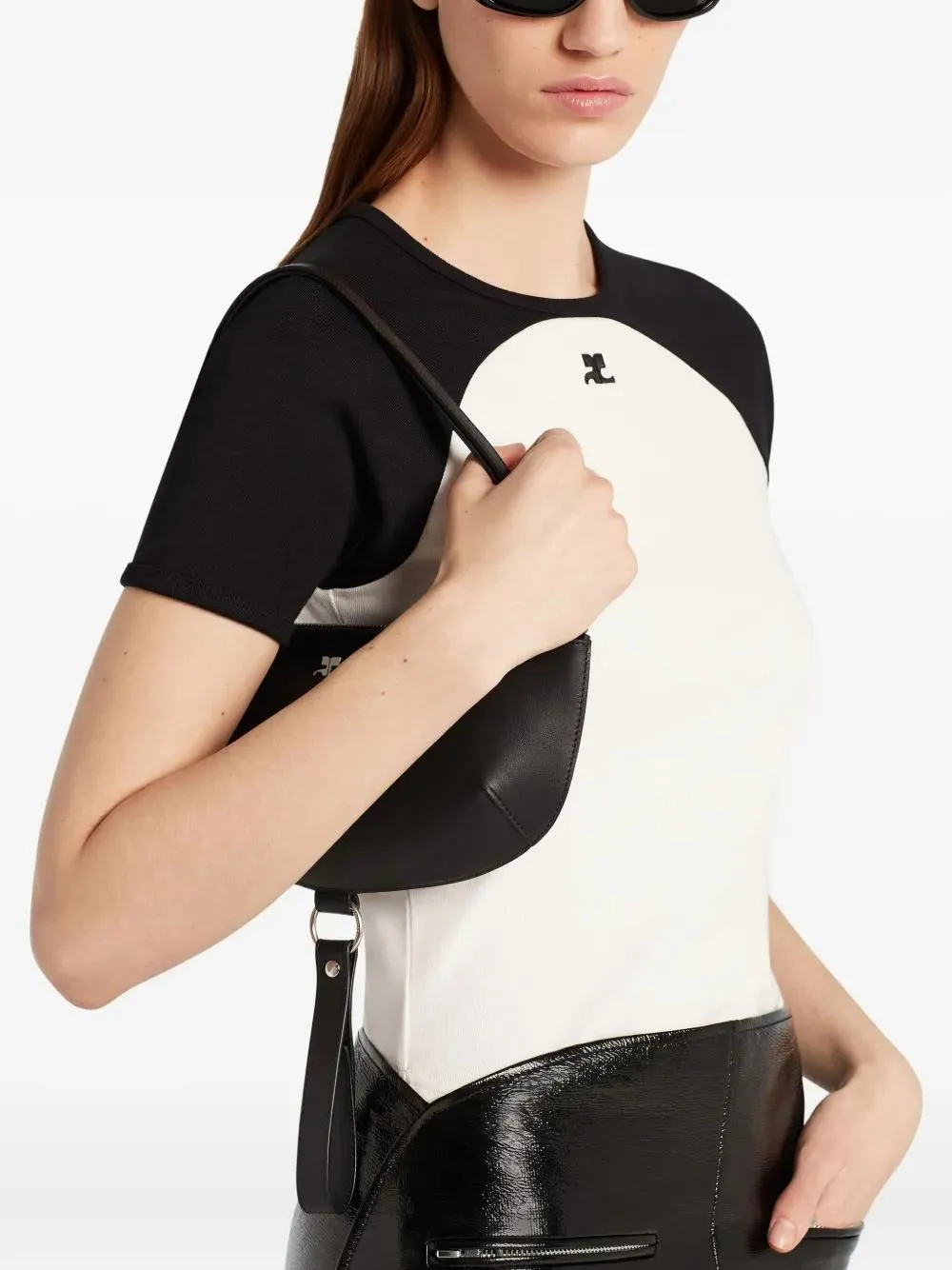 COURRÈGES CIRCLE CONTRAST COTTON T-SHIRT sold by Lord & Taylor product image thumbnail 5