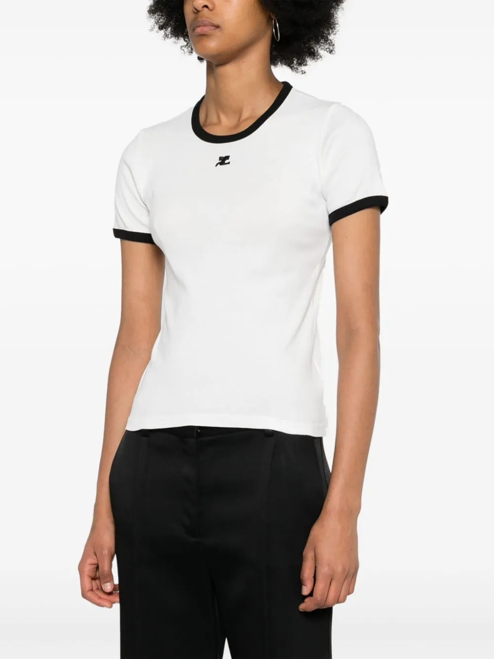 COURRÈGES CONTRAST COTTON T-SHIRT sold by Lord & Taylor product image thumbnail 3