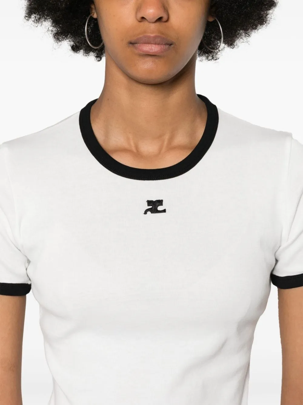 COURRÈGES CONTRAST COTTON T-SHIRT sold by Lord & Taylor product image thumbnail 4