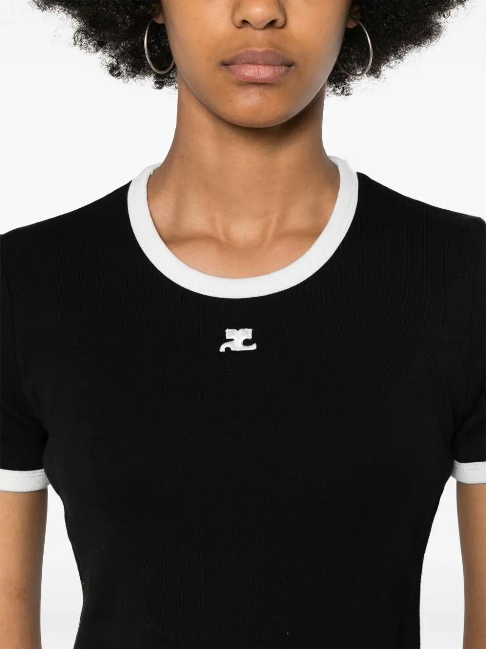 COURRÈGES CONTRAST COTTON T-SHIRT sold by Lord & Taylor product image thumbnail 4