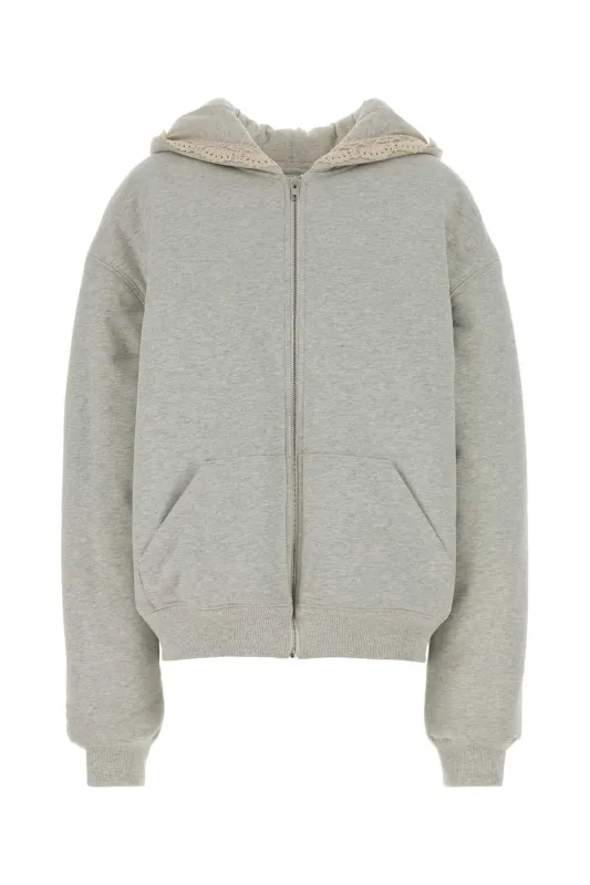 MELANGE GREY COTTON OVERSIZE SWEATSHIRT sold by Lord & Taylor
