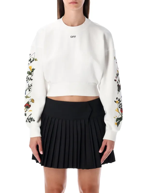 OFF-WHITE ARROW FLOWERS CROPPED LOGO SWEATSHIRT made by Off-White
