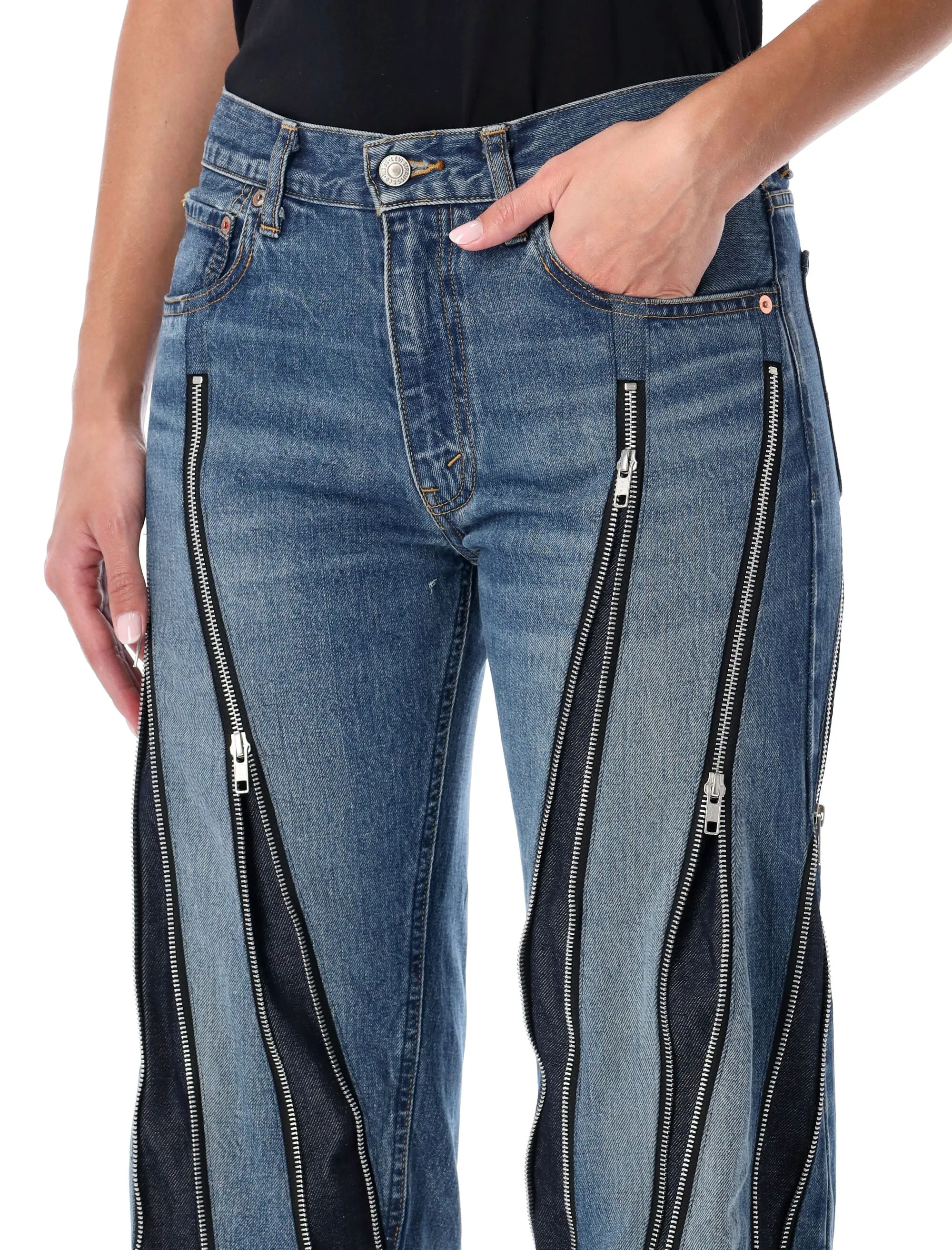 JUNYA WATANABE BLUE ZIPPED DENIM JEANS sold by Lord & Taylor product image thumbnail 3