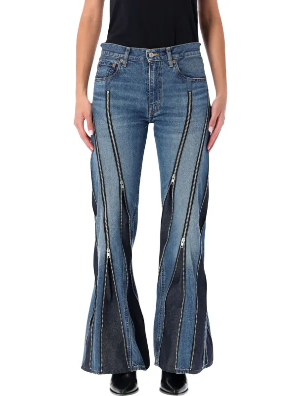 JUNYA WATANABE BLUE ZIPPED DENIM JEANS made by Junya Watanabe