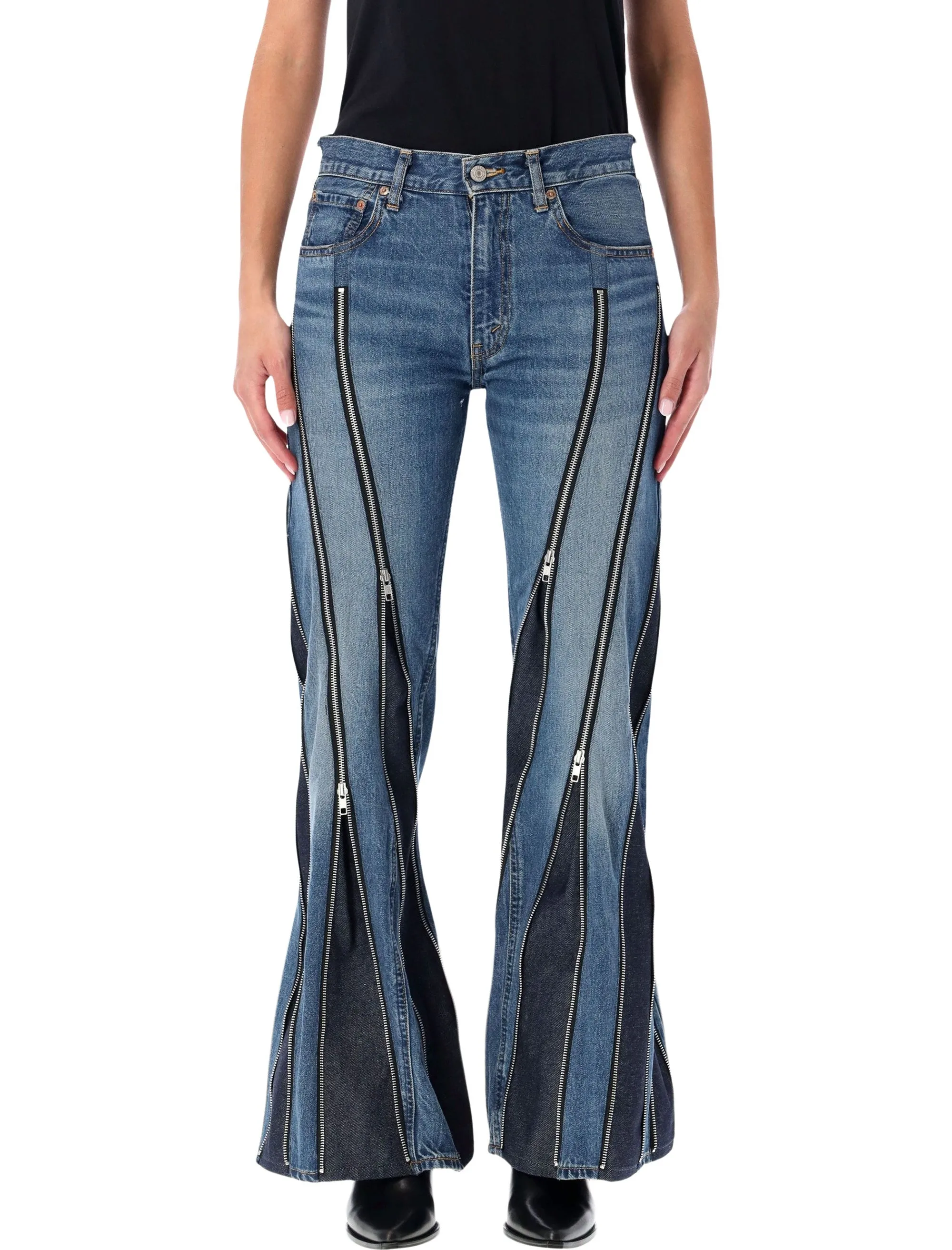 JUNYA WATANABE BLUE ZIPPED DENIM JEANS sold by Lord & Taylor