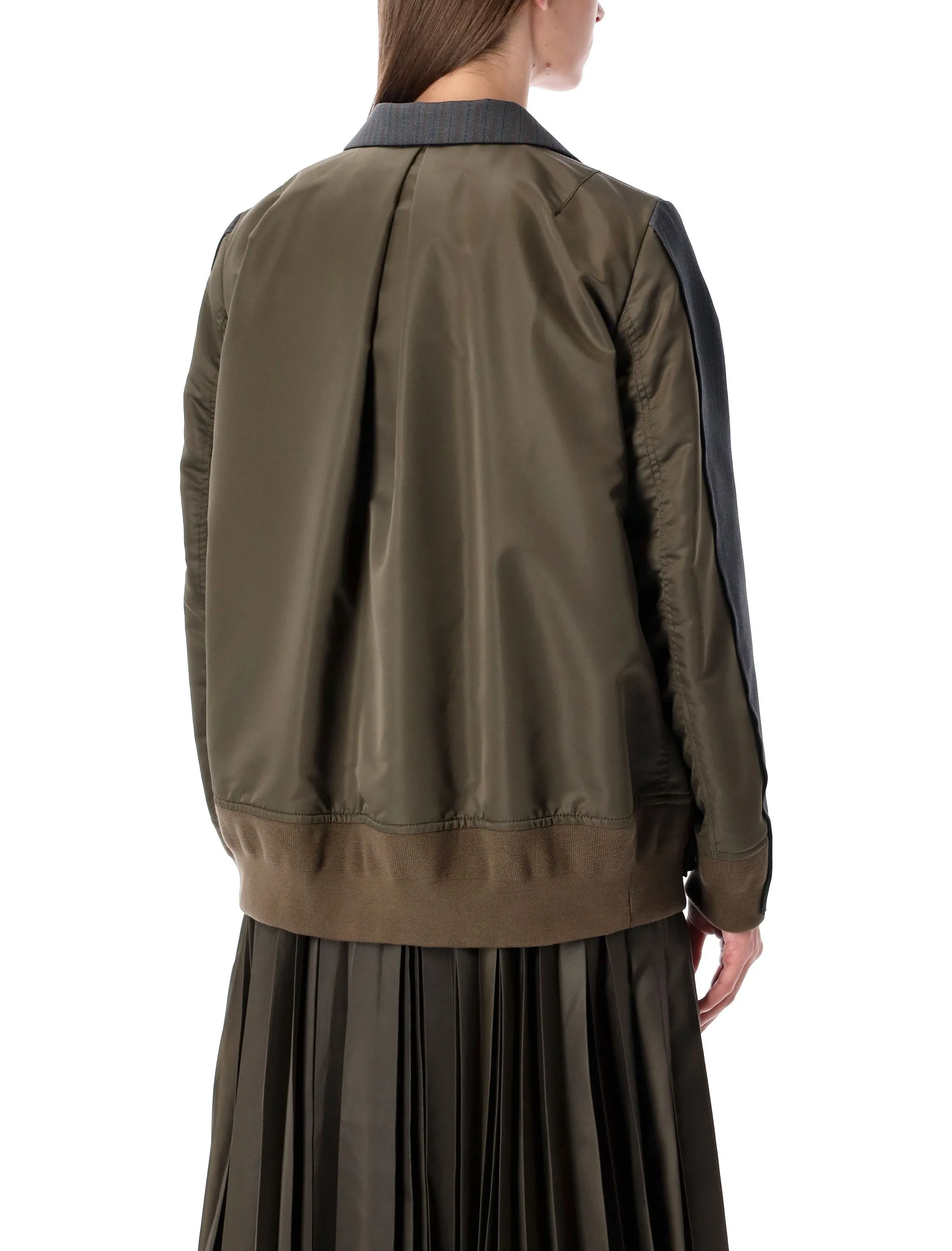 SACAI WOOL AND TWILL DOUBLE-BREASTED BLAZER sold by Lord & Taylor product image thumbnail 2