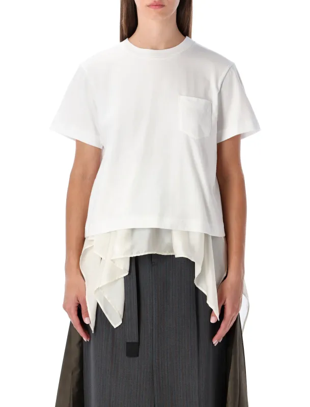 SACAI T-SHIRT WITH VOILE BACK INSERT sold by Lord & Taylor