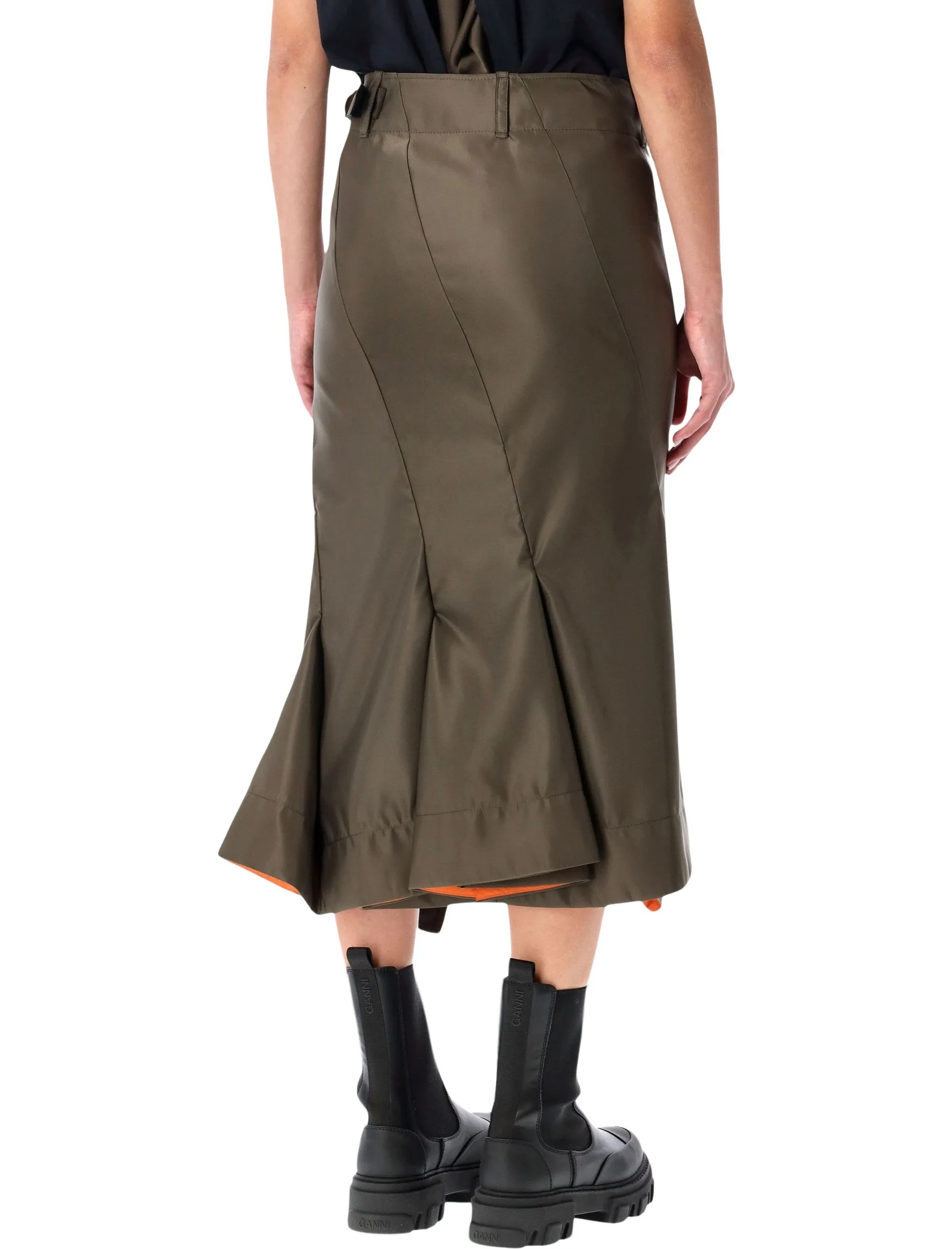 SACAI NYLON TWILL MIDI SKIRT WITH DIAGONAL ZIP sold by Lord & Taylor product image thumbnail 2